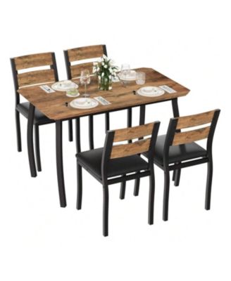 Kitchen Table Dining Table Set For 4 5 Piece Metal Frame Kitchen Table And Chair Set for Dining Room