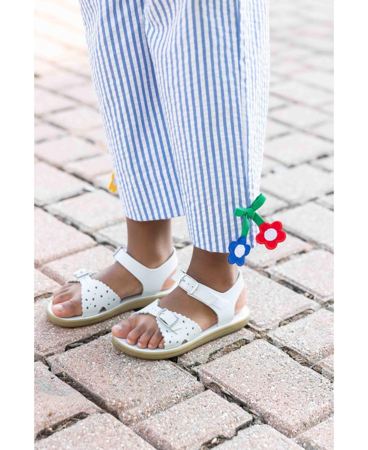 Florence Eiseman Big Girls Seersucker Pants With Flowers