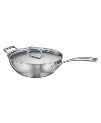 Utsava Tri-Ply Clad Stainless Steel 3.75-Quart Covered Wok
