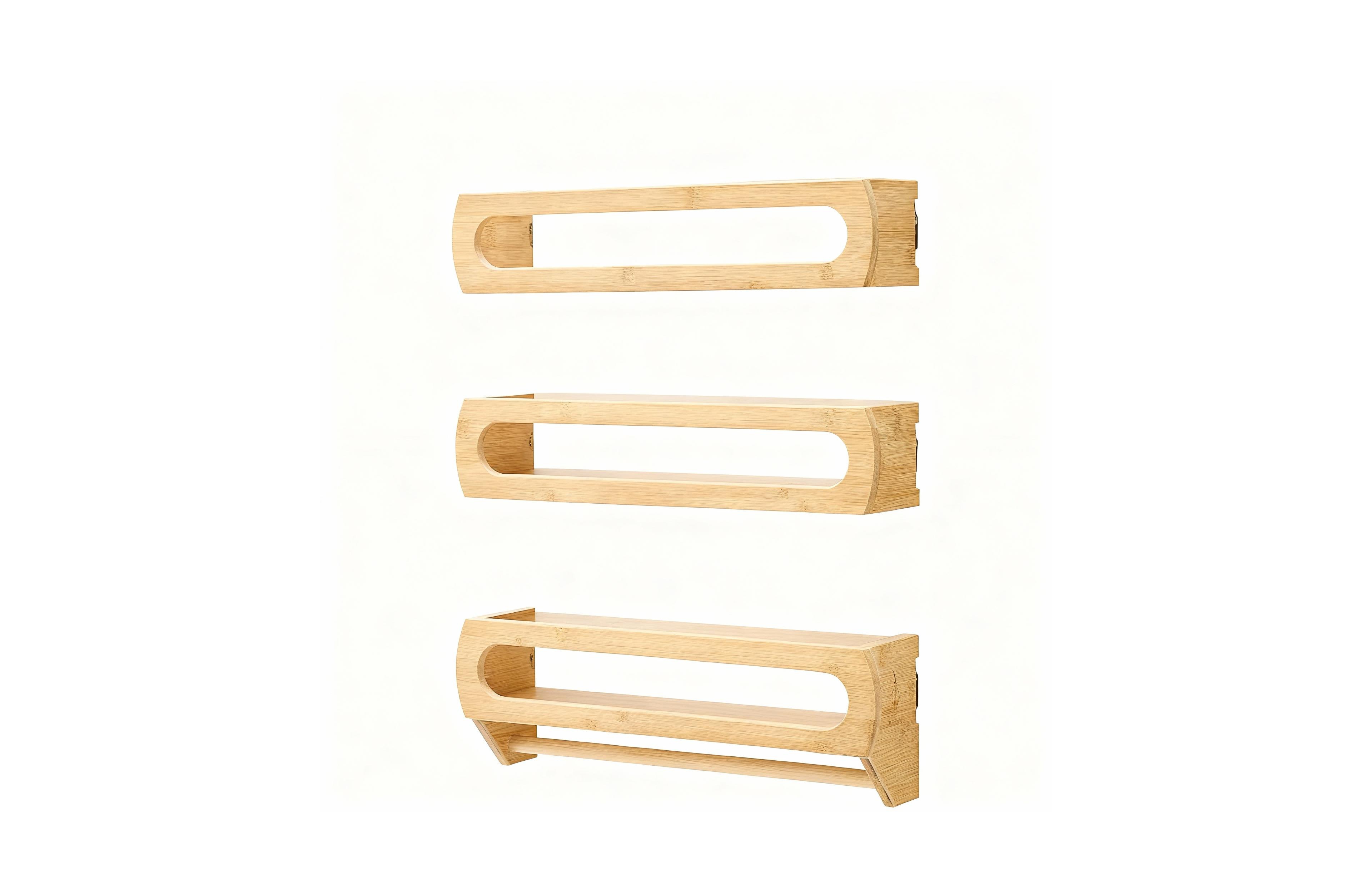 Yigii Solid Bamboo Wall Shelves