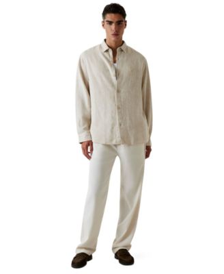 Men's Jacquard Floral Long-Sleeve Woven Shirt