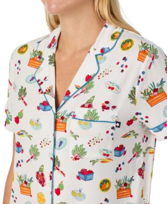 Sleepwear Short-Sleeve Modal Jersey Notch Collar Boxer PJ Set