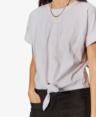 Petite All Day Tie-Front Crewneck T-Shirt