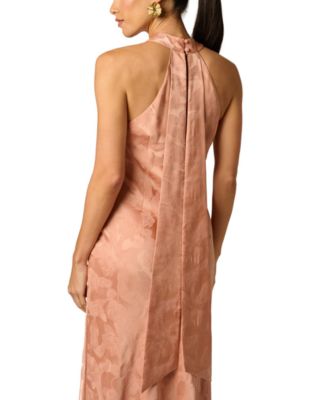 Women's Halter Neck Tail Woven Ball Gown