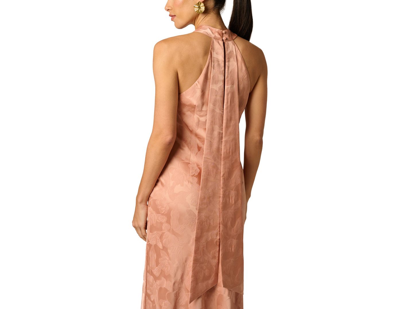 Женское платье Adrianna Halter Neck Tail Woven Ball Gown, цвет: Мокко латте — фото 4