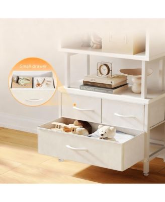 7-Tier Geometric Bookshelf with Fabric Drawers for Modern Home Decor