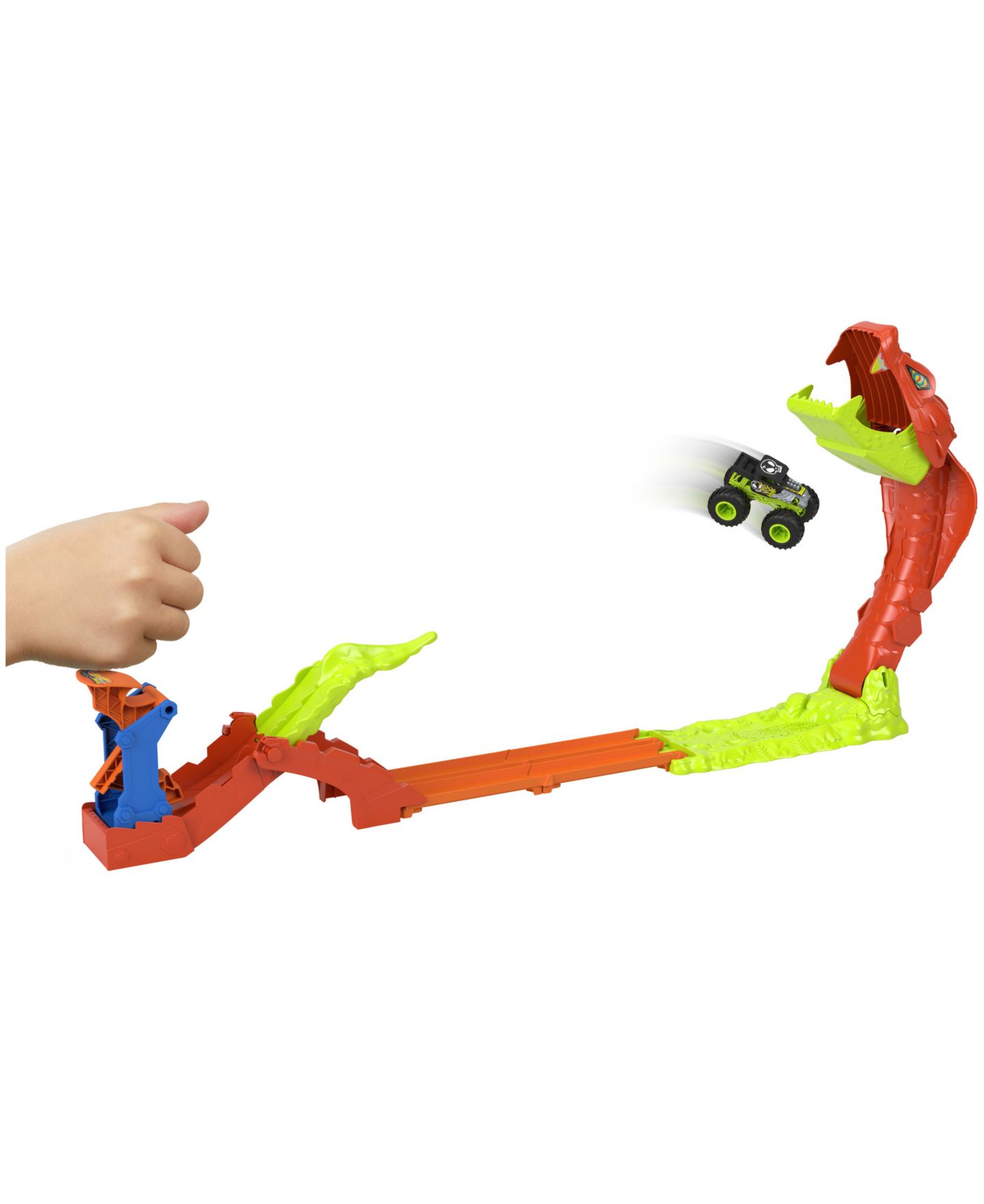Детский игровой набор Hot Wheels Monster Trucks Snake Slam Takedown Playset — фото 2