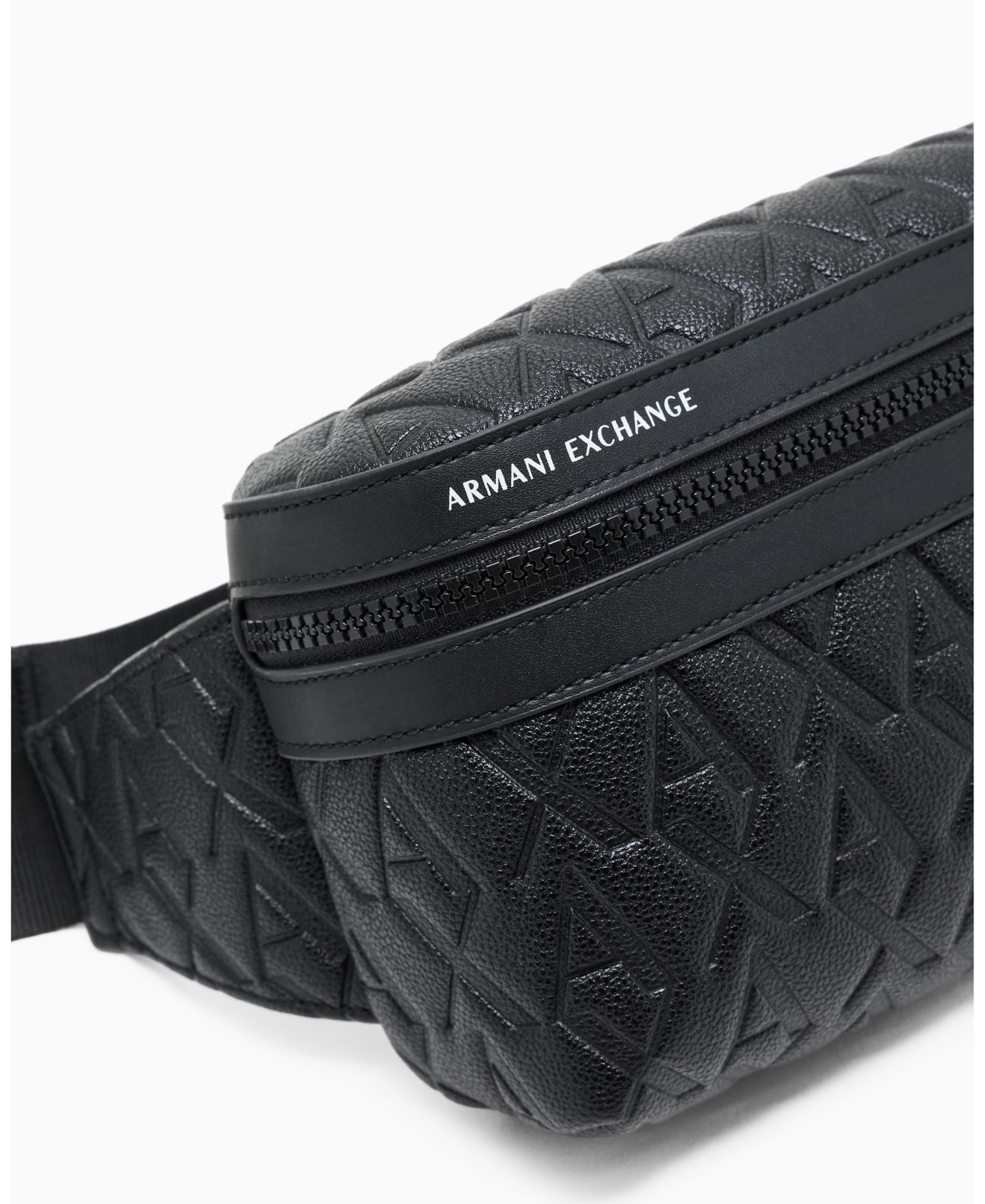 Мужская сумка A|X Armani Exchange Tonal All Over Logo Waist, цвет: Чёрный — фото 3