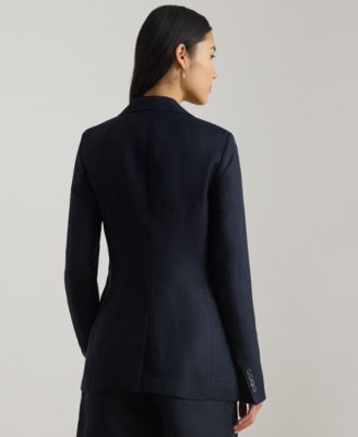 Petite Single Button Notch Lapel Twill Blazer