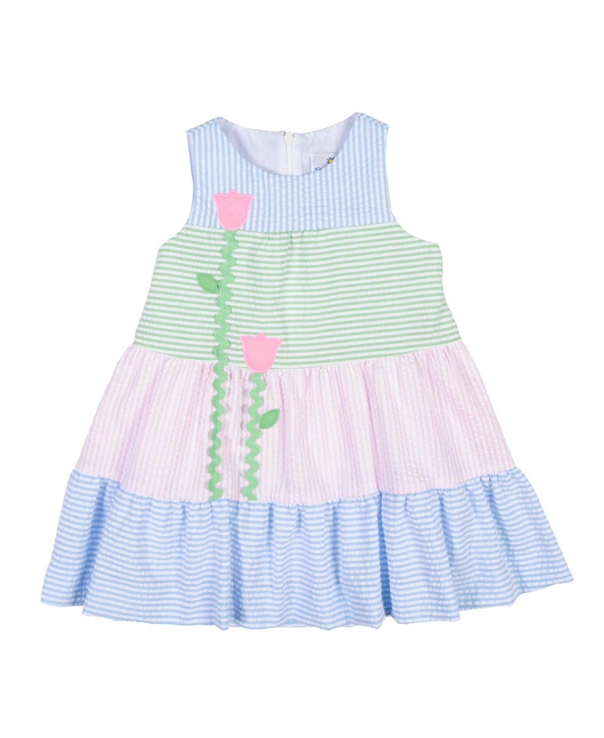 Florence Eiseman Little Girls Seersucker Dress With Tulips
