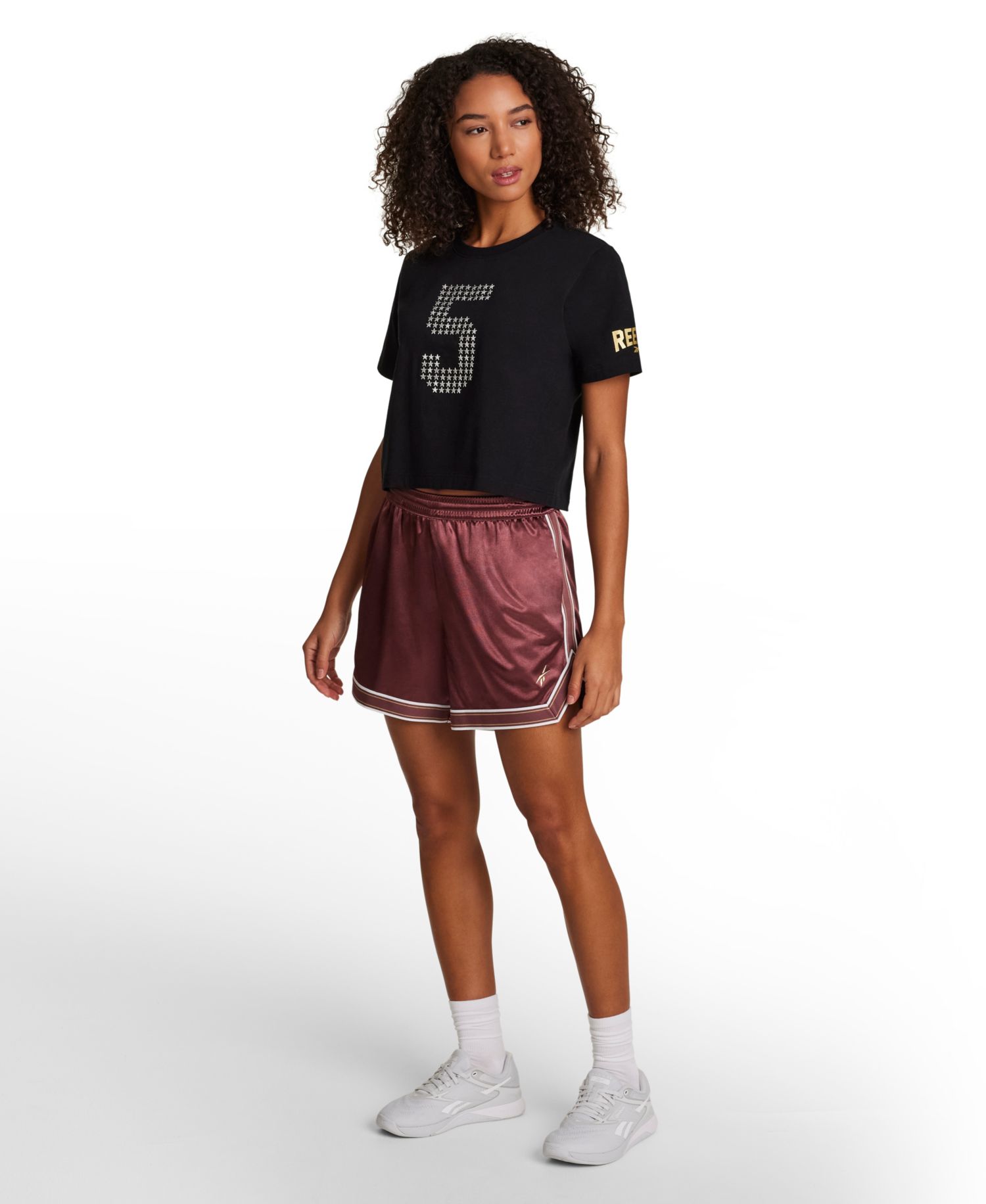 Women's Cropped Basketball Graphic T-Shirt
