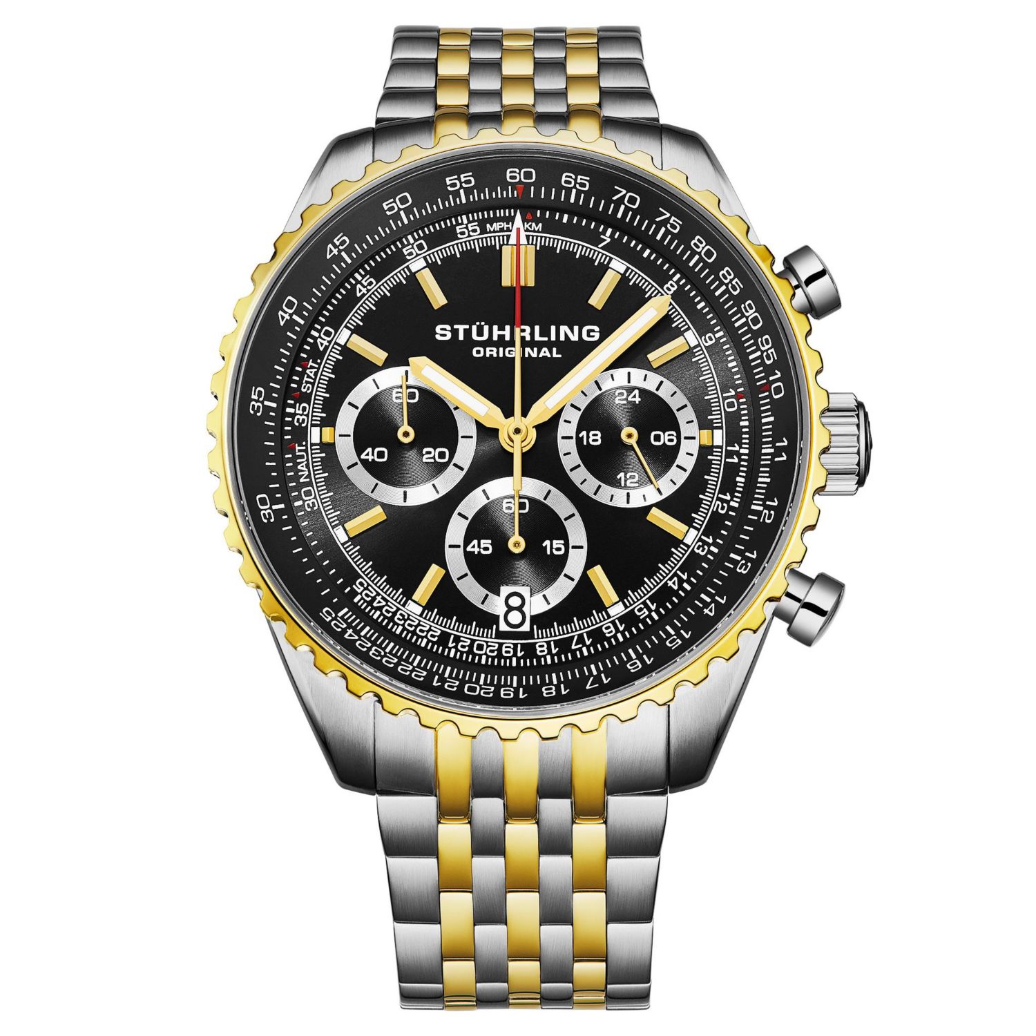 Men s 1010B Quartz Chronograph Watch, 42mm Stainless Steel Case, Steel Bracelet