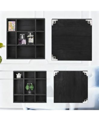 3-Piece Adjustable Display Shelf for Collectibles,17 Compartments for Collectibles