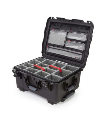 950 Wheeled Waterproof Hard Case with 4-Pocket Lid Organizer and Padded Divider for Camera