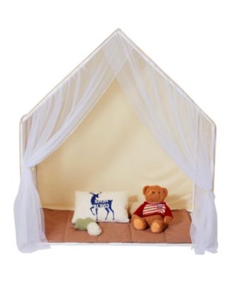 Kids Yurt Play Tent with Mat & Lamp, Indoor Outdoor