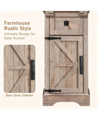 Adjustable Shelves & Drawer Farmhouse Bathroom Shelves Cabinet