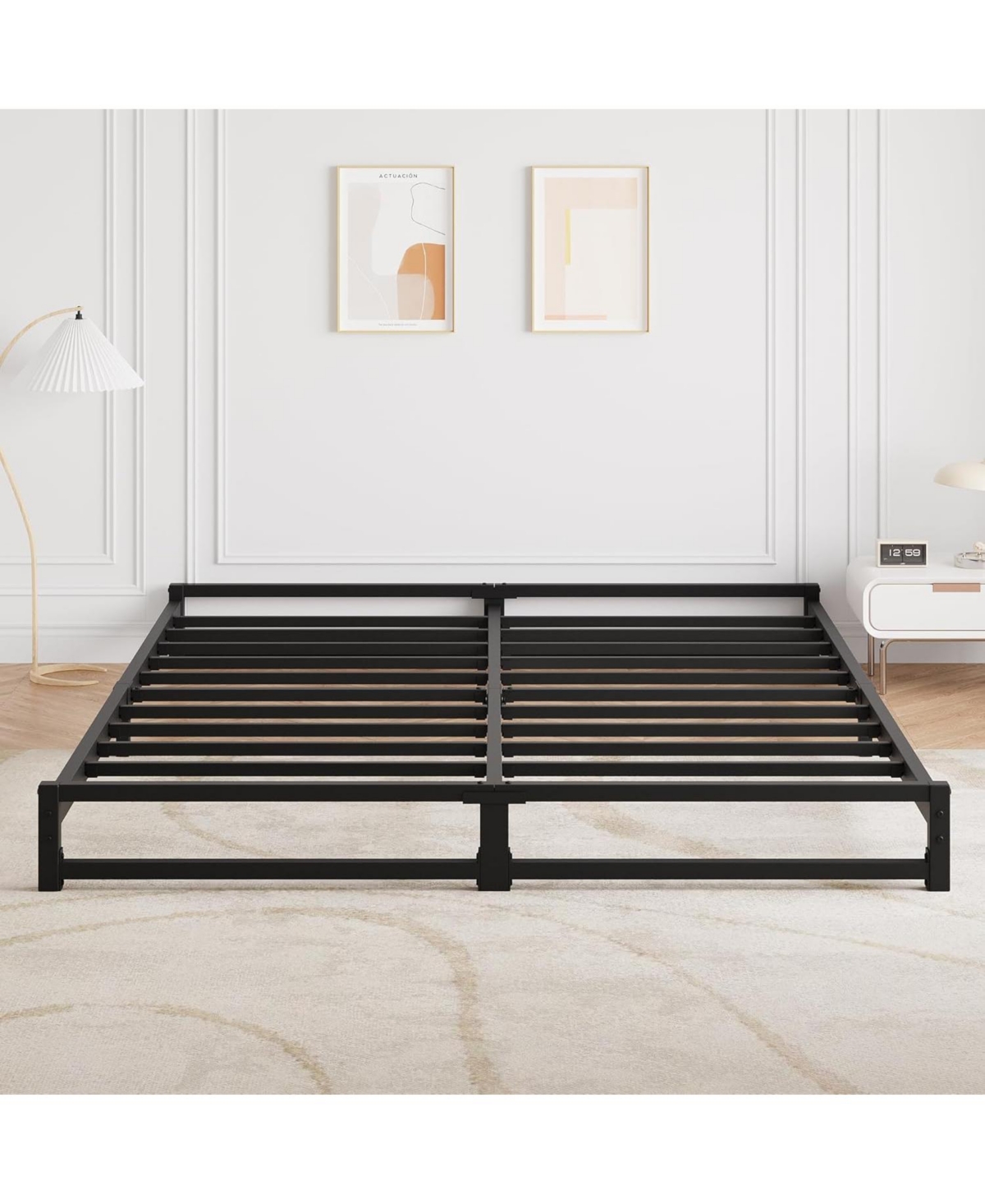 gaomon Queen Metal Platform Bed Frame, Steel Slat Support, Noise-Free Foundation