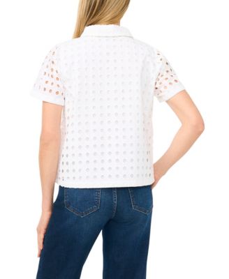 Women's Short-Sleeve Collared Button-Down Shirt