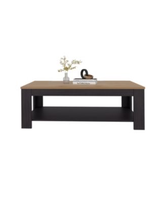Rectangular Coffee Table with Lower Shelf, Wenge