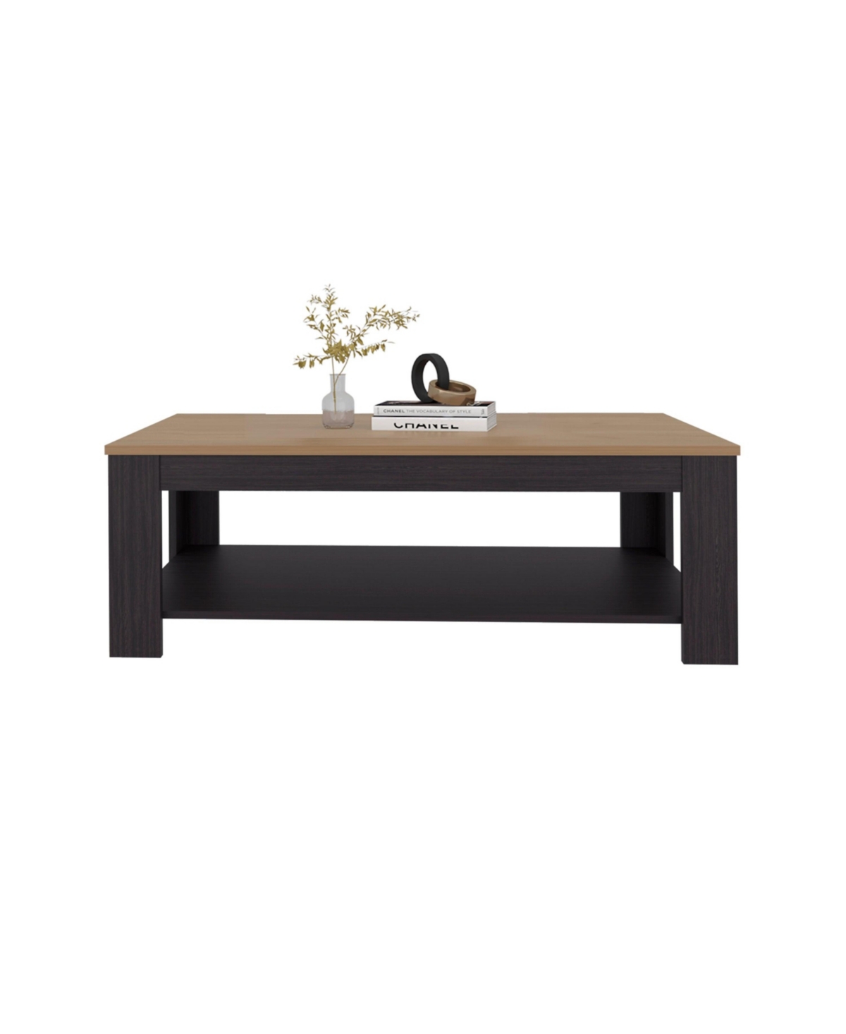 Fm Furniture Rectangular Coffee Table with Lower Shelf, Wenge