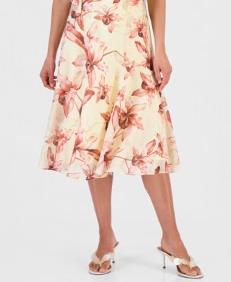 Petite Printed Ruffle-Sleeve Dress