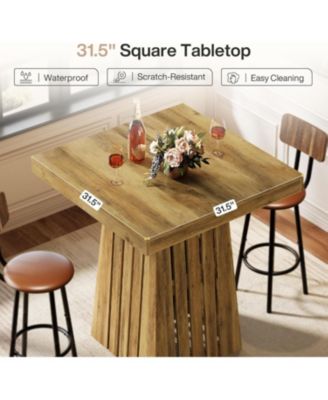 37.4" High Square Bar Table, Bistro Pub Table for Dining Room, Kitchen, Cocktail, Coffee, Living Room, Small Space