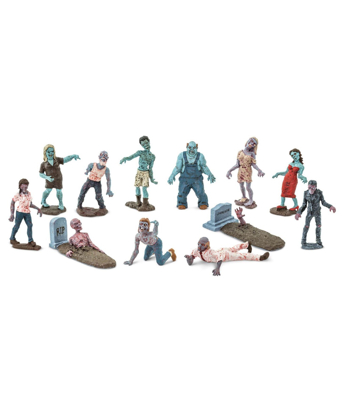 Детские фигурки Safari Ltd. Zombies Halloween 12-Piece Action Figure Set, Ages 3+ — фото 3