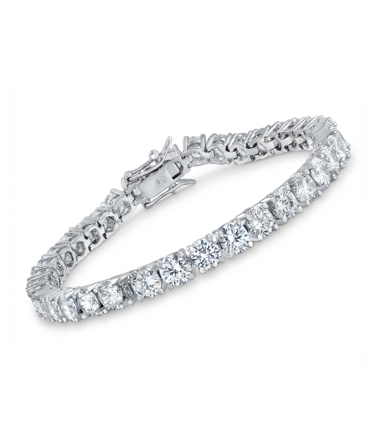 Bling Jewelry Classic 20CT Cz Solitaire Tennis Bracelet Cubic Zirconia Sterling Silver 8 Inch