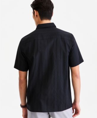 Men's Short-Sleeve Solid Texture Shirt