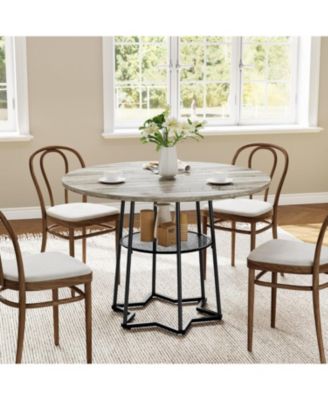 Kitchen Table Round Dining Table for 4 39 inch Wood Dining Room Tables for Dining Room, Home Office, Living Room