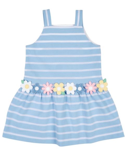 Платье Florence Eiseman Stripe Knit Dress With Mulitcolor Flowers для девочек