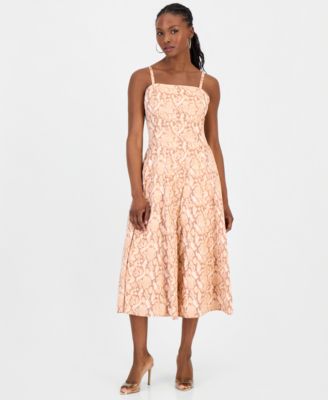 Petite Printed Cotton Midi Dress