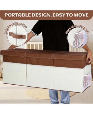 Extra Large Collapsible Storage Chest with Handles for Toys and Clothes