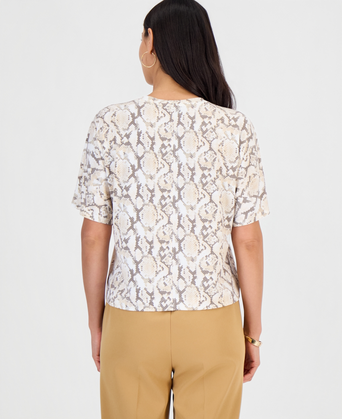 I.n.c. International Concepts Petite Boxy-Fit Crewneck T-Shirt, Macy's Exclusive