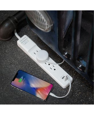 P406U 4-Outlet Home/Office Surge Protector with 2x USB-A Port, White