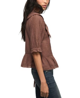 Women's Peter Pan Peplum Blouse