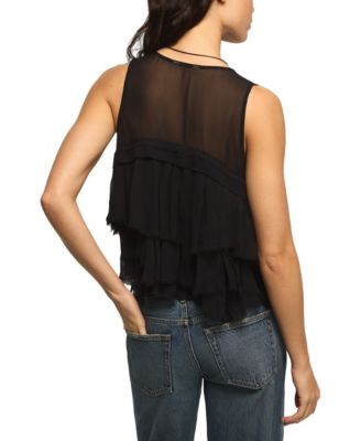Women's Festival Studded Ruffle Vest Top