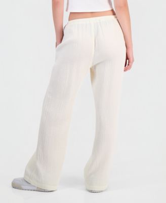 Juniors' Cotton Gauze Drawstring Beach Pants