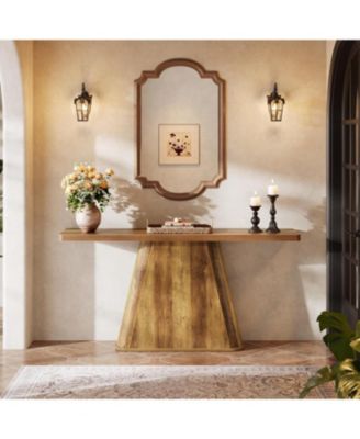 63-Inch Long Entryway Table, Wooden Sofa Table Behind Couch, Farmhouse Console Furniture for Entrance, Hallway, Foyer, Living Room