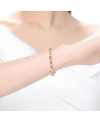 Classic Sterling Silver Vibrant Colored 4MM CZ Tennis Bracelet