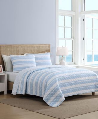 Seafront Stripe Cotton Reversible 2-Pc. Quilt Set, Twin
