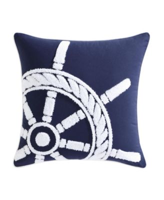 Ships Wheel Cotton Square Decorative Pillow, 20" x 20"