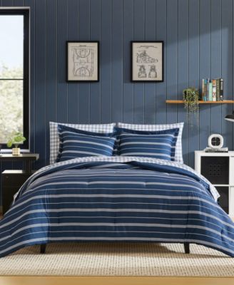 Mariners Line Reversible 7-Pc. Comforter Set, Full