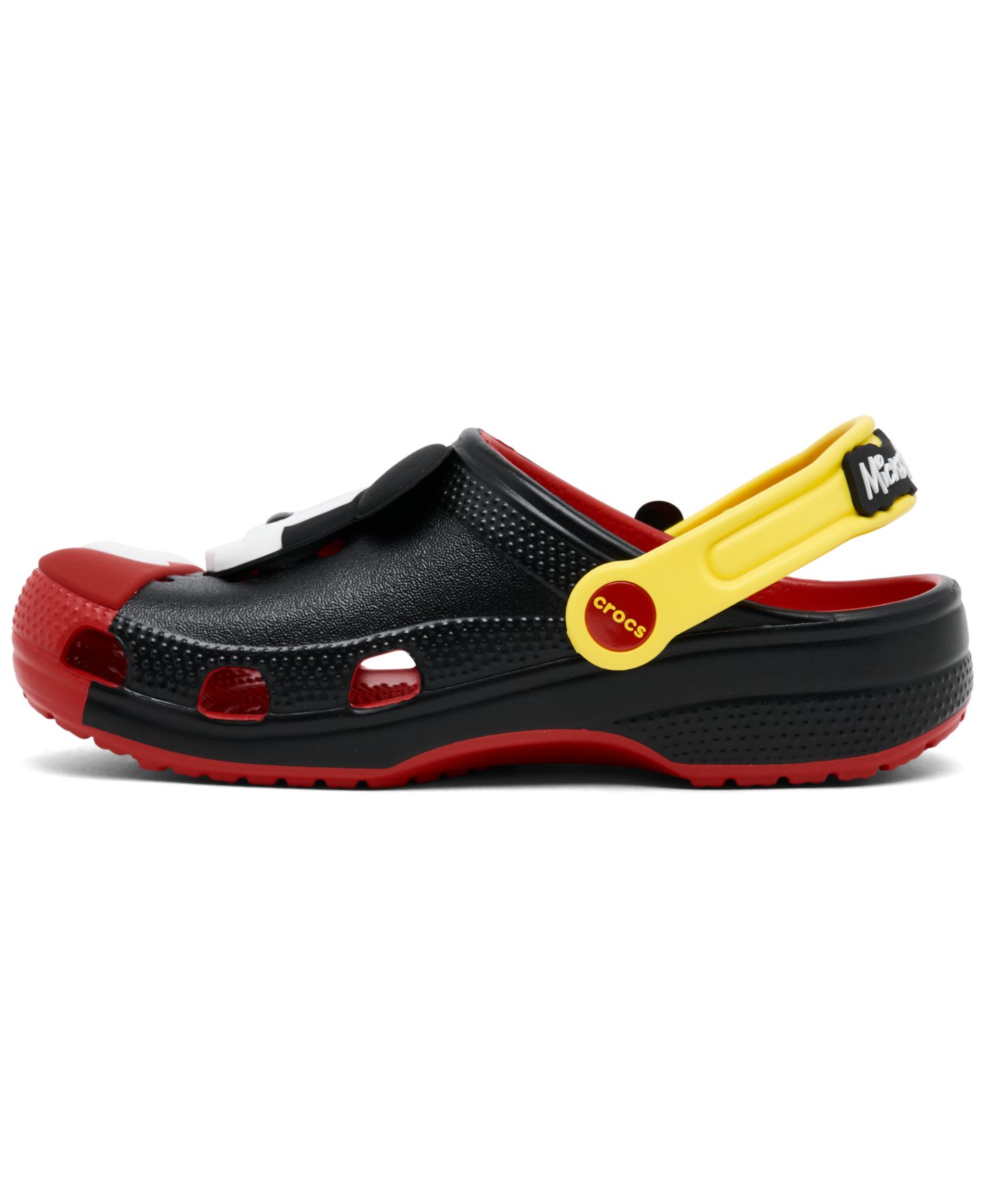 Сабо Crocs x Disney Mickey Mouse Classic Clogs from Finish Line для мальчиков, цвет: Чёрный / Красный — фото 3