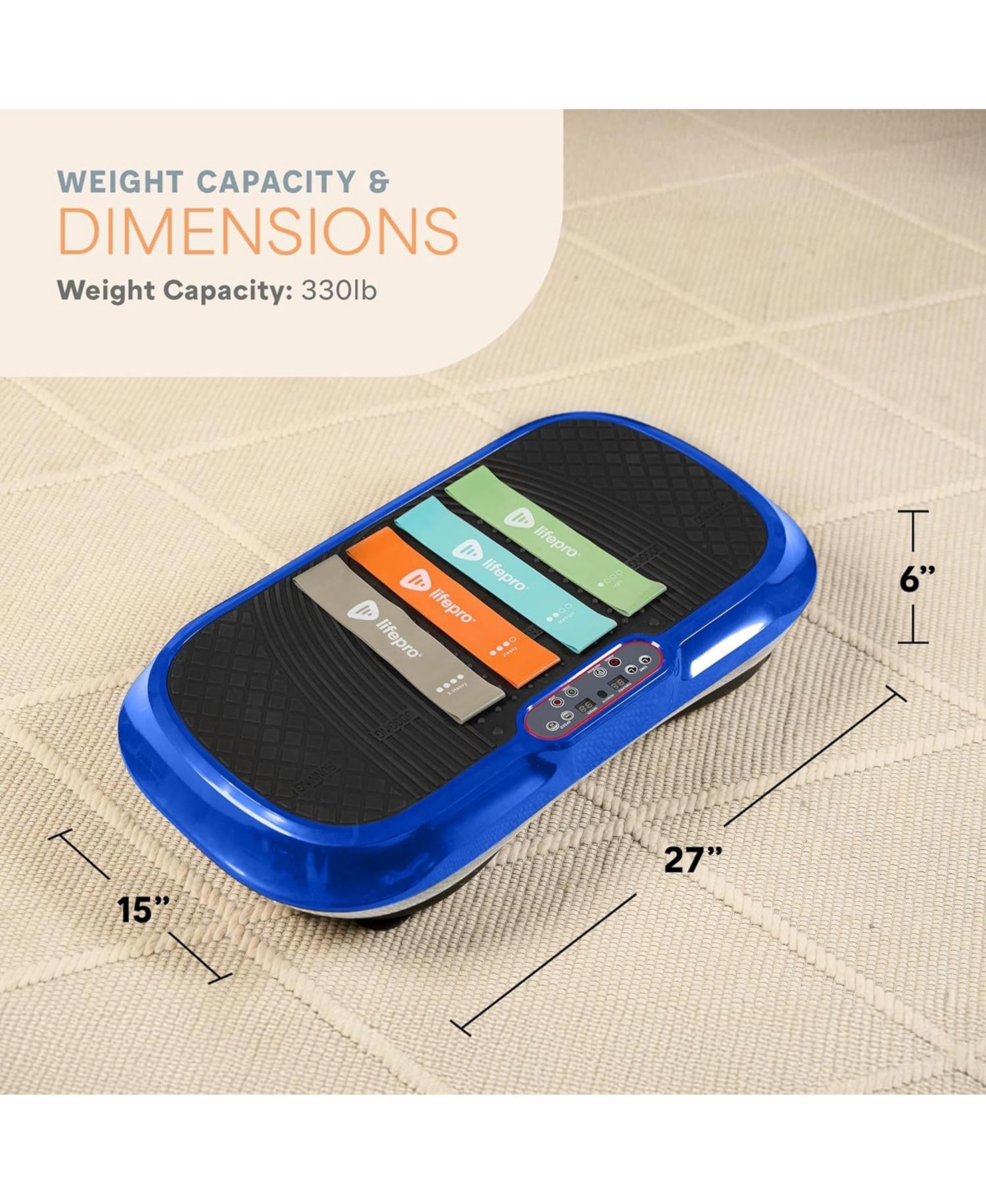 LifePro Waver Vibration Plate - Full Body Fitness Platform with Loop Bands for Weight Loss & Toning