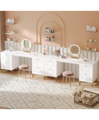 59-Inch Makeup Vanity Desk with 4 Drawers, Dressing Table with Storage (Without Mirror)