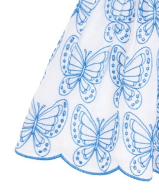 Girls' 2T-6X Eyelet Flutter Sleeve Dress