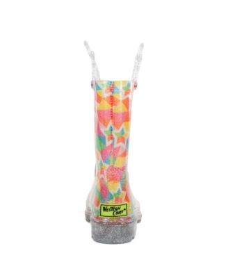 Little Girls Star Kaleidoscope Lighted Rain Boot