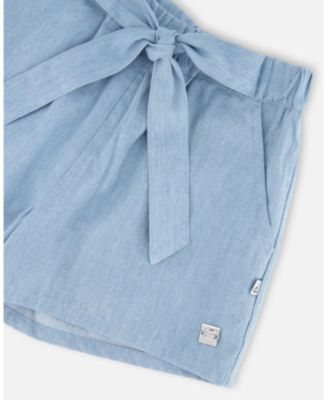 Toddler Girls Blue Chambray Shorts