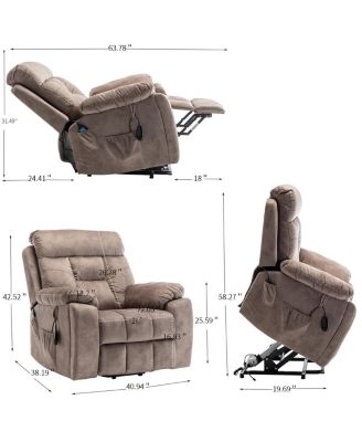 Recliners Lift Chair with Hidden Cup Holder Relax Sofa Chair Power Electric Reclining for Elderly